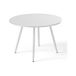 Oviala Business Ronde witte metalen terras salontafel 40 cm - wit Staal 104067