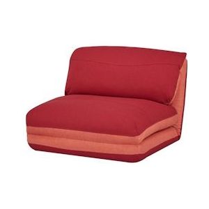 Mendler Fauteuilbed HWC-E68, slaapbank functionele fauteuil inklapbare fauteuil, stof/textiel ~ oranje/donkerrood - meerkleurig Textiel 68532