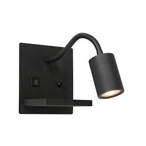 Mexlite wandlamp Upround - zwart - metaal - 3654ZW