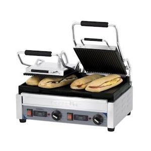 Double contact grill Premium grooved - smooth with timer