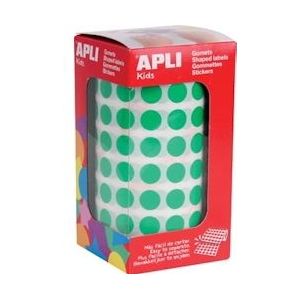 Apli Kids stickers op rol, cirkel diameter 10,5 mm, groen - blauw Papier 8410782048541