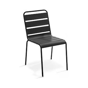 Oviala Business Antraciet metalen stoel - grijs Staal 105860