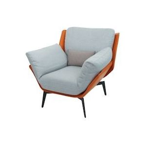 Mendler Fauteuil HWC-L82, lounge fauteuil cocktail fauteuil gestoffeerde fauteuil relax fauteuil, imitatieleer stof/textiel metaal ~ terracotta - oranje Textiel 101739