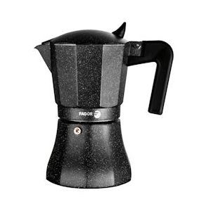 FAGOR Tiramisu Italiaans Koffiezetapparaat Aluminium 12 Kopjes Koffie, Siliconen pakking, Vitrokeramisch, Gas, Elektrisch, Zwart - 8429113800437