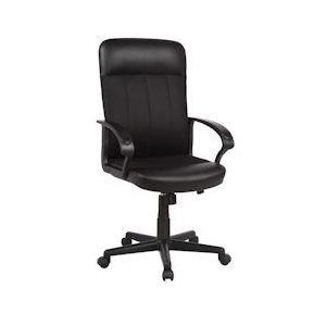 SIGMA bureaustoel EC21, leer/mesh/PP/nylon, 61,5 x 64,5 x 107 cm, met geremde dubbele wielen, hoge rugleuning, verstelbare zithoogte, zwart - zwart Multi-materiaal 259668