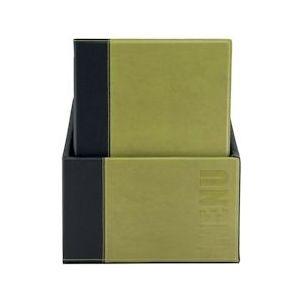 Securit® Menukaartbox incl. menu's (x20) "Trendy", A4, leerlook, incl. 1 Insert per kaart (4x A4), Groen - groen Synthetisch materiaal MC-BOX-TRA4-GR