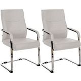 CLP Set van 2 Eetkamerstoelen Hobart stof - grijs - 324483