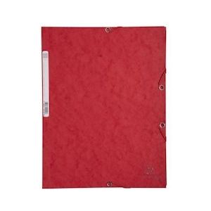 Exacompta 55505E 25x Elastomap met 3 kleppen, glanskarton 400g/m², 24x32 cm voor formaat A4, rood - rood Kartonnen 55505E