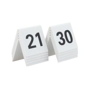 Securit® Acryl Tafelnummer Sets 21-30 In Wit |0,1 kg - wit TN-21-30-WT