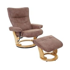 MCA Relax fauteuil Montreal, TV fauteuil kruk, stof/textiel 130kg belastbaar ~ antiek bruin, naturel bruin - bruin Textiel 59221