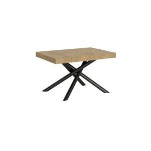 Itamoby Uitschuifbare tafel 90x140/244 cm Famas Antraciet Natuurlijk Eiken Structuur - 8058994304156