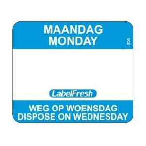 Label Fresh Codelabel maandag weg op woensdag Easy Blauw Papier 500 stuks - blauw Papier 5425025588589