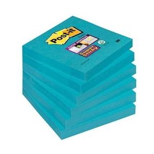 Post-it Super Sticky notes, 90 vel, ft 76 x 76 mm, pak van 6 blokken, blauw (paradise blue) - 6546SEB