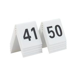 Securit® Acryl Tafelnummer Sets 41-50 In Wit |0,1 kg - wit TN-41-50-WT