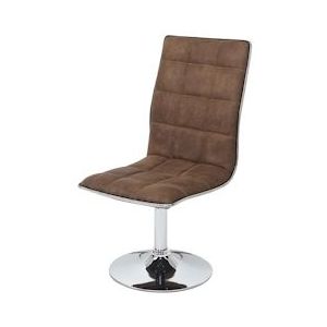 Mendler Set van 2 eetkamerstoel HWC-C41, stoel keukenstoel, in hoogte verstelbaar draaibaar, stof/textiel ~ vintage bruin - bruin Textiel 59107