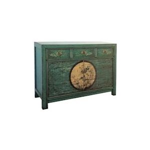 OPIUM OUTLET Meubels Dressoir Kast Buffetkast Huwelijkskast Aurora 33082-10 smaragd-groen Aziatisch Chinees Oosters - groen Massief hout 33082-10