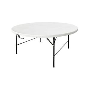 METRO Professional Outdoor bankettafel, staal / polyethyleen, Ø 160 x 74 cm, inklapbaar, waterbestendig, wit - wit Kunststof 4894926103299