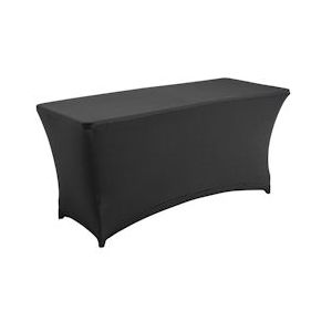 Oviala Business Rekkem opvouwbare buffettafel HDPE met tafelkleed 180 x 75 x 90cm Zwart - zwart Kunststof 103834