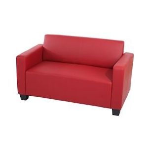 Mendler Modulaire 2-zits bank Lyon loungebank kunstleer 136cm ~ rood - rood Synthetisch materiaal 27058+27059+0