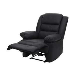 Mendler TV-fauteuil HWC-G15, relaxfauteuil, leder + kunstleder 101x87x100cm ~ zwart - zwart Leer 70840+70841