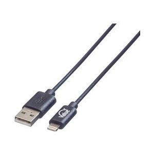 VALUE Lightning naar USB 2.0 kabel voor iPhone, iPod, iPad, 0,15 m - zwart 11.99.8326