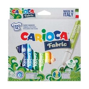 Carioca textielstift Fabric, kartonnen etui met 12 stiften - 8003511409579