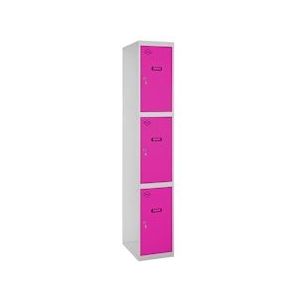 SimonRack Gedemonteerd INITIAL 3-deurs metalen locker GRIJS/ROZE 1800x400x500 mm (Hoogte x Breedte x Diepte) - 8425437069628