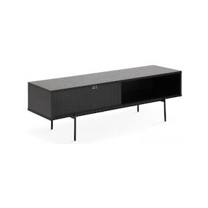 Oviala Business TV-meubel 140 cm indus stijl zwart hout - zwart Metaal 108792