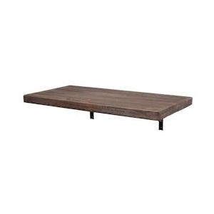 Mendler Wandtafel HWC-H48, wandklaptafel wandplank tafel, inklapbaar massief hout ~ 100x50cm shabby bruin - bruin Massief hout 73423
