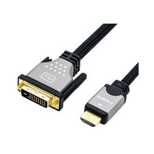 ROLINE Monitorkabel DVI (24+1) - HDMI, M/M, zwart / zilver, 10 m - meerkleurig 11.04.5875