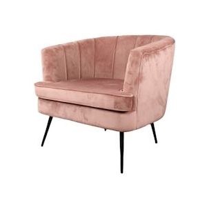 DS4U Norah fauteuil velvet zalmroze - roze Multi-materiaal 5009-RO19