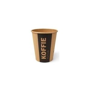 Premium Quality, Koffiebekers 237 ml (8 oz), karton Ø 8 x 9,2 cm bruin met bedrukking "Altijd Koffie" - bruin Kartonnen 8712426776026