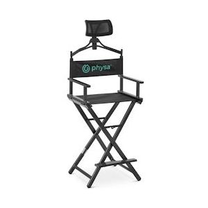 physa Make-up stoel - met hoofdsteun en voetensteun - opvouwbaar - zwart - 4062859245182