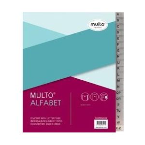 Multo tabbladen uit kunststof, voor ft A5, 17- gaatsperforatie - blauw Papier 8710986031012