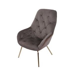 Mendler Eetkamerstoel HWC-K26, gestoffeerde stoel woonkamerstoel keukenstoel met armleuningen, metaal ~ fluweel, lichtbruin - bruin Textiel 89604