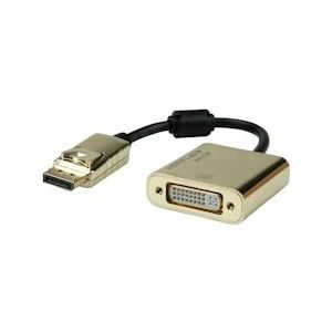 ROLINE GOLD 4K DisplayPort/DVI Adapter, Actief, v1.2, DP Male - DVI Female - meerkleurig 12.03.3175