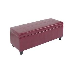 Mendler Zitbank MET opbergruimte Kriens leder + kunstleder 112x45x45cm ~ rood - rood Leer 7985