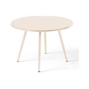 Oviala Business Ivoor metalen ronde salontafel 40 cm - beige Staal 109823