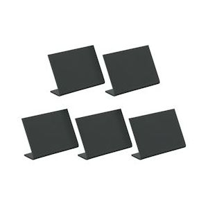 Securit® L-Vorm A8 Acryl Tafelkrijtbord In Zwart set van 5|0,1 kg - zwart Polypropyleen, kunststof TBA-BL-A8