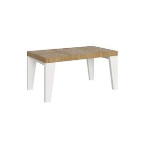 Itamoby Uitschuifbare tafel 90x160/420 cm Naxy Mix Naturel Eiken blad Witte Essenhouten poten - 8050598046333