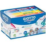 Giotto Decor Textile textielstiften, schoolpack met 48 stuks in geassorteerde kleuren - 8000825494703