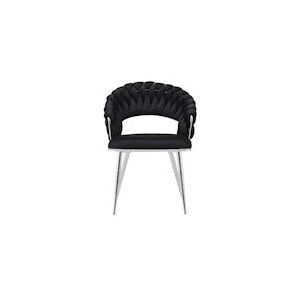 Lalee.Avenue Laleeavenue Finesse 125 stoel set van 2 zwart / zilver - zilver YBHDV-BLK-SIV