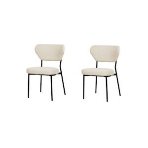 Duko Stapelbare stoel gestoffeerd - Beige - SET VAN 2 - beige Polypropyleen, kunststof 6096735284215