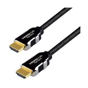 Qnected® Premium HDMI 2.0b Kabel 0,5 meter - 4K@60Hz HDR, High Speed met Ethernet, 18 Gbps - Vergulde Contacten, Drievoudige Afscherming - zwart 1833152324