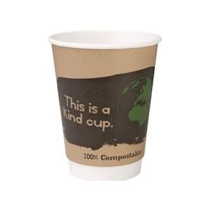 Pak van 500 Fiesta Compostable composteerbare dubbelwandige koffiebekers 35,5cl - Multi-materiaal DY987