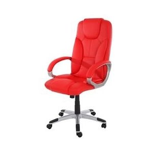 Mendler Directiestoel bureaustoel Basel, kunstleer ~ rood - rood Synthetisch materiaal 4935