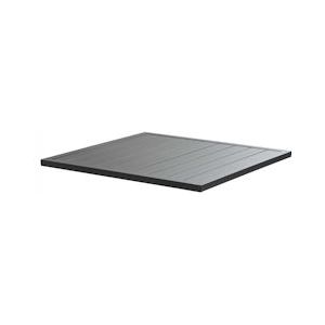 Oviala Business Vierkant tafelblad in grijs roestvrij staal 70x70cm - grijs 104544