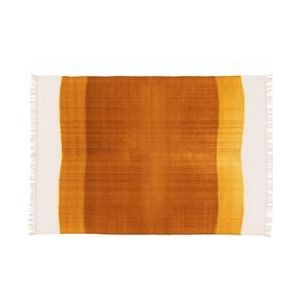 Oviala Business Rechthoekig platgeweven wollen tapijt geel/oranje 160 x 230 cm - oranje Textiel 108587