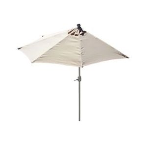 Mendler Parla halfronde parasol, balkonparasol, UV 50+ polyester/aluminium 3kg ~ 300cm crème zonder voet - beige Textiel 35122