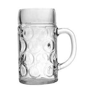 Borgonovo set van 6 bierglazen met handgreep, transparant glas, 0,5 liter - transparant Glas 3014205